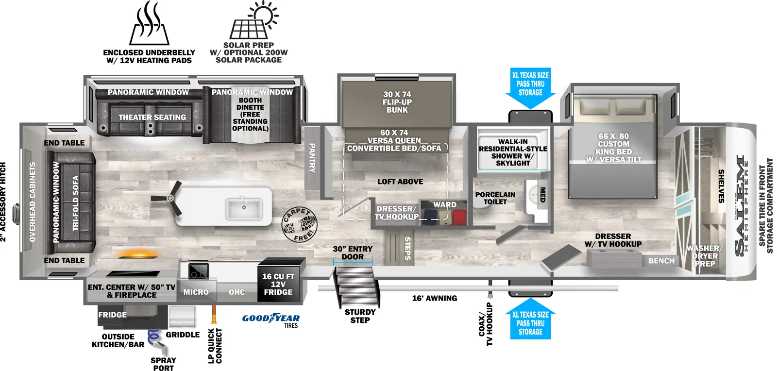 Hemisphere Fifth Wheels 370BL - DSO Floorplan